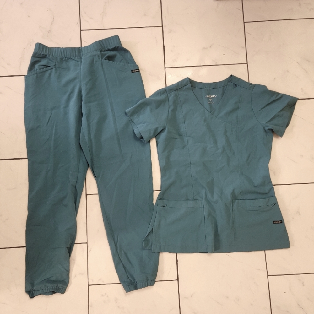 Jockey Teal Small Scrub Set With Jogger Pants